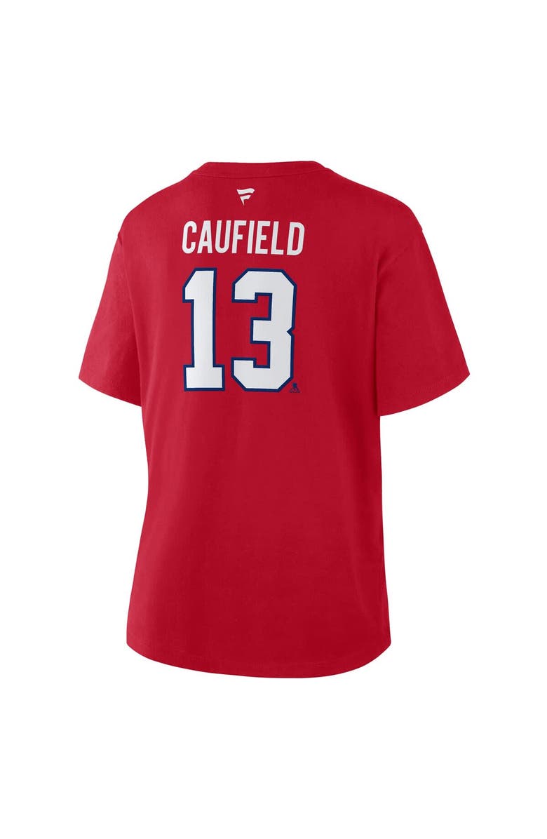 FANATICS Women's Fanatics Cole Caufield Red Montreal Canadiens Authentic Stack Name & Number T-Shirt, Alternate, color, Red