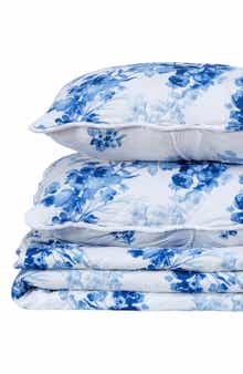 Woven & Weft Watercolor Floral Reversible Microfiber Quilt Set