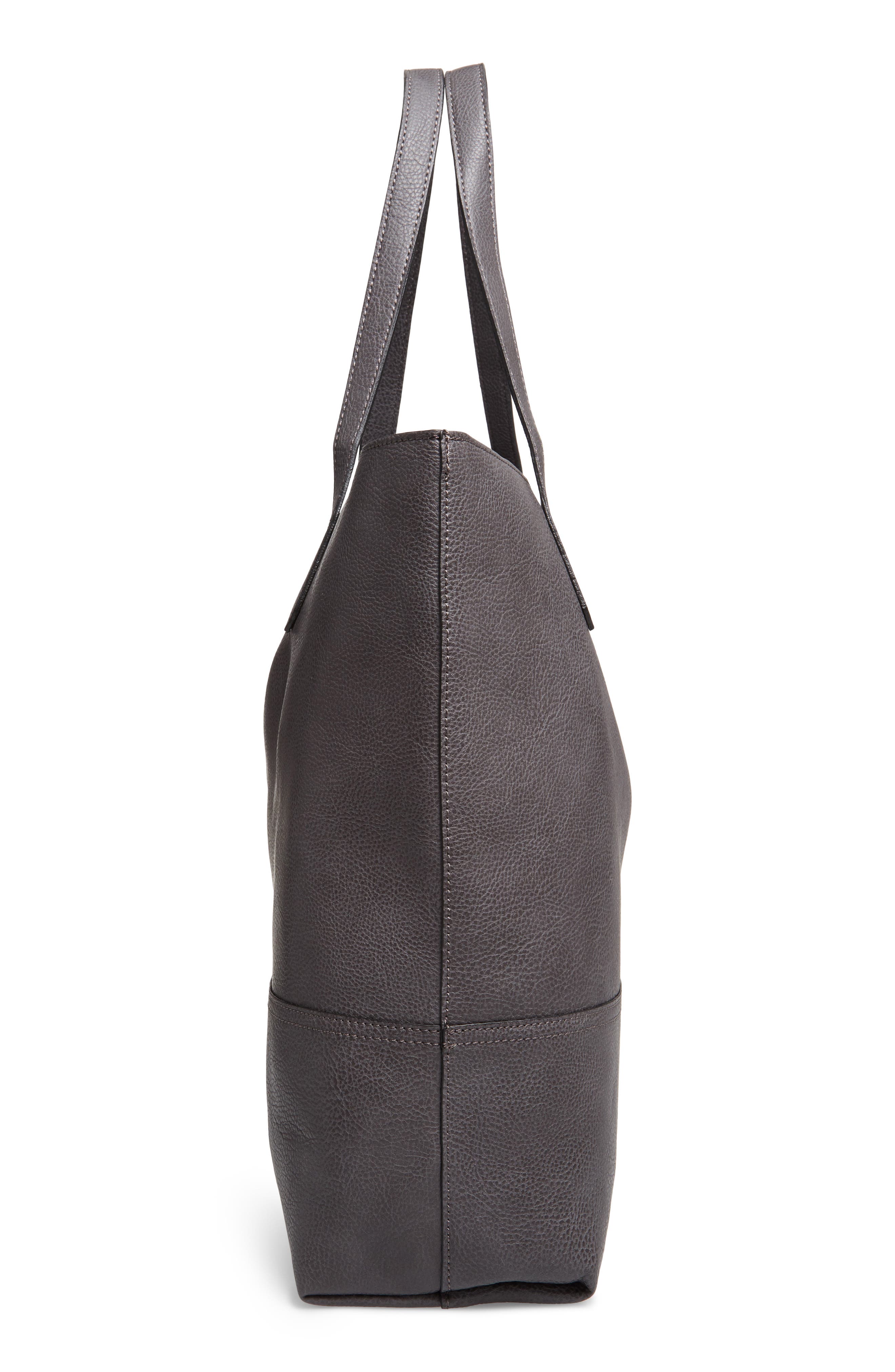 Sole Society Dawson Oversize Faux Leather Shopper, Alternate, color, 