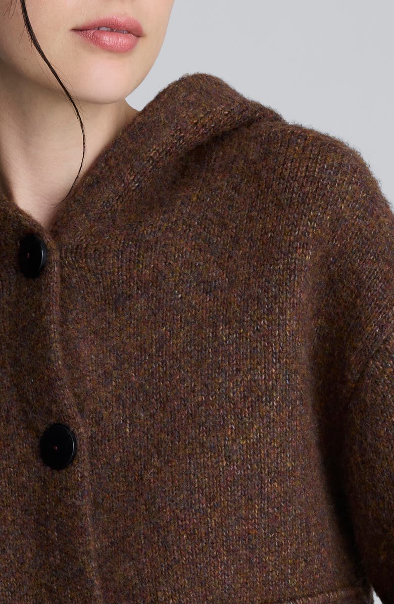 Kenneth Cole Oversize Crop Hooded Cardigan, Alternate, color,