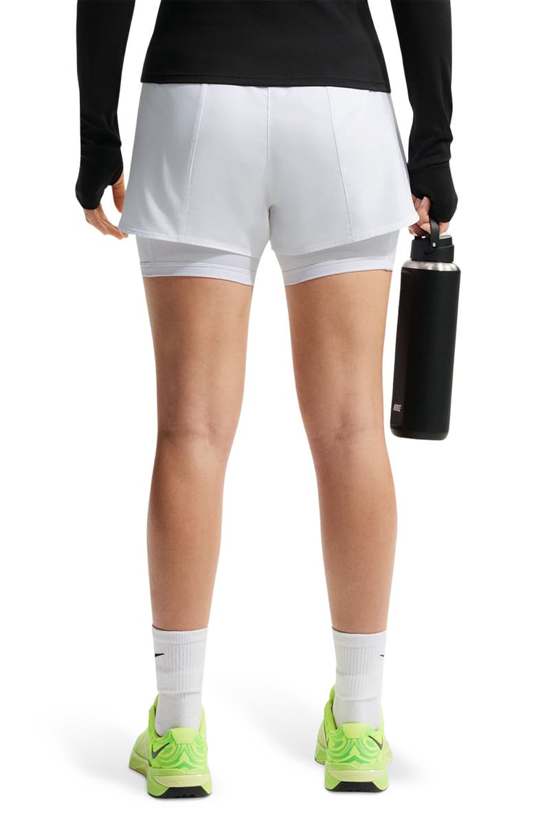 Nike One Dri-FIT High-Waisted 3-Inch 2-in-1 Shorts, Alternate, color, White/ Black