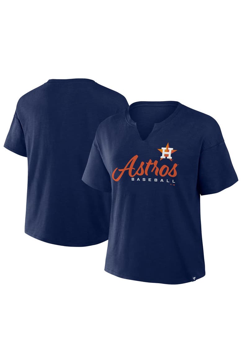 Women's Fanatics Navy Houston Astros Fan Fave Stadium Slub Boxy T-Shirt, Main, color, Navy