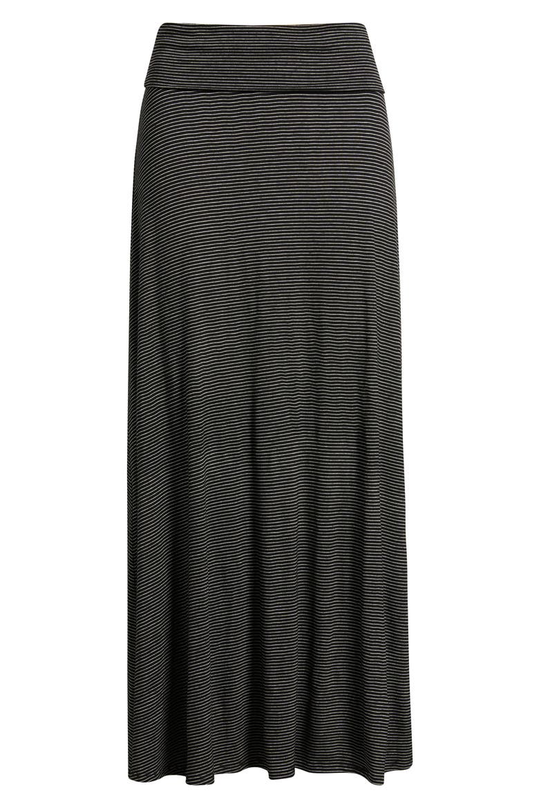 Stripe Knit Maxi Skirt, Alternate, color, BLACK