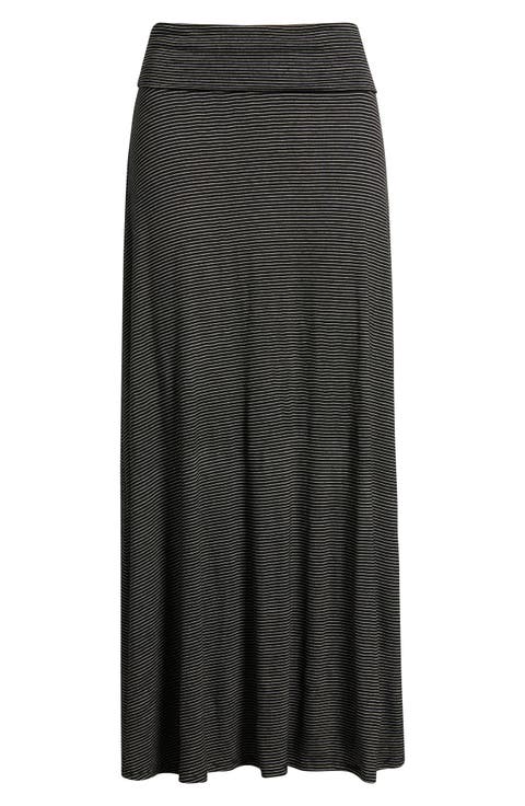 Stripe Knit Maxi Skirt