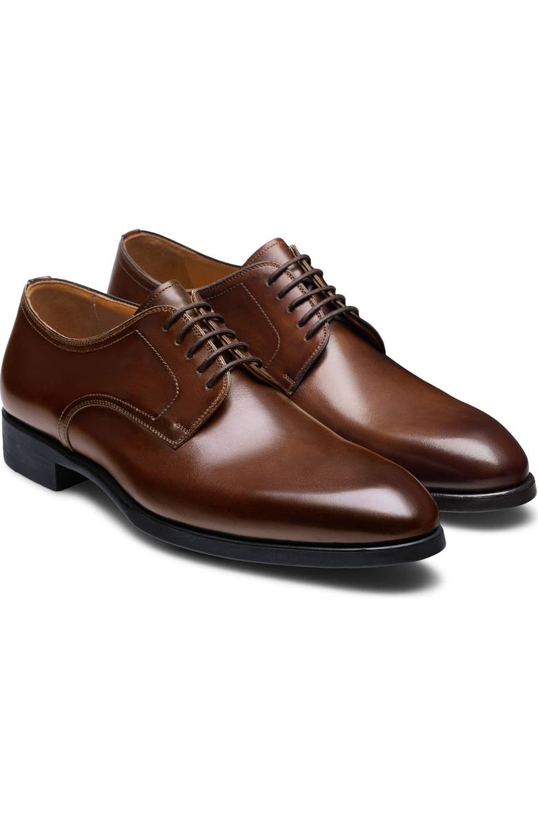 Magnanni Melo Plain Toe Derby, Main, color, Tabaco