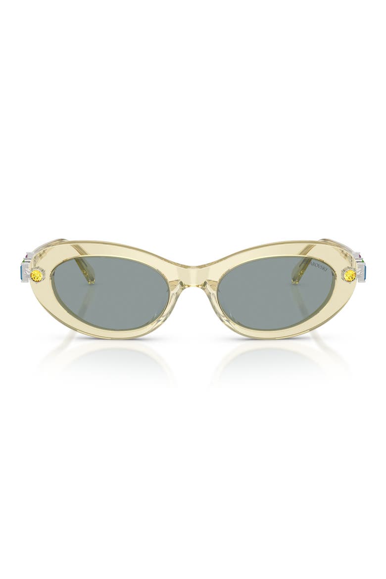 53mm Oval Sunglasses, Main, color, TRANSPARENT YELLOW / GREY