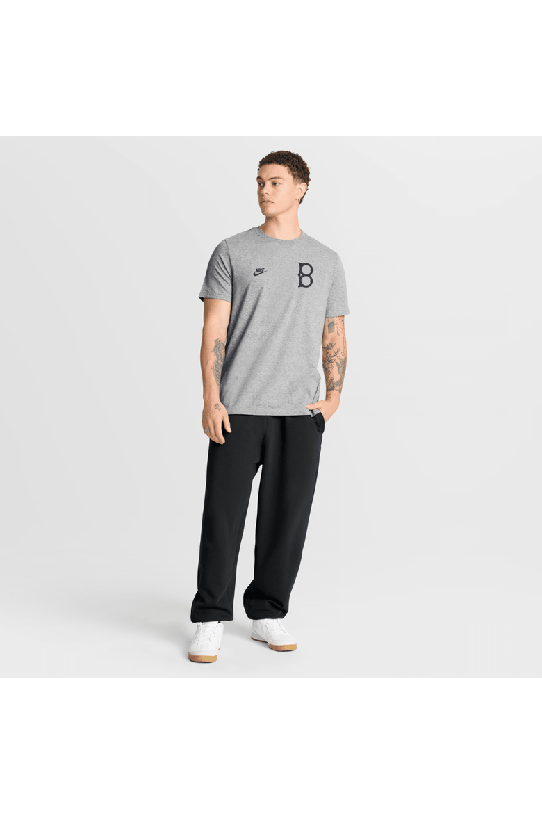 Men's Nike Heather Gray Brooklyn Dodgers Cooperstown 2-Hit T-Shirt, Alternate, color, Heather Gray