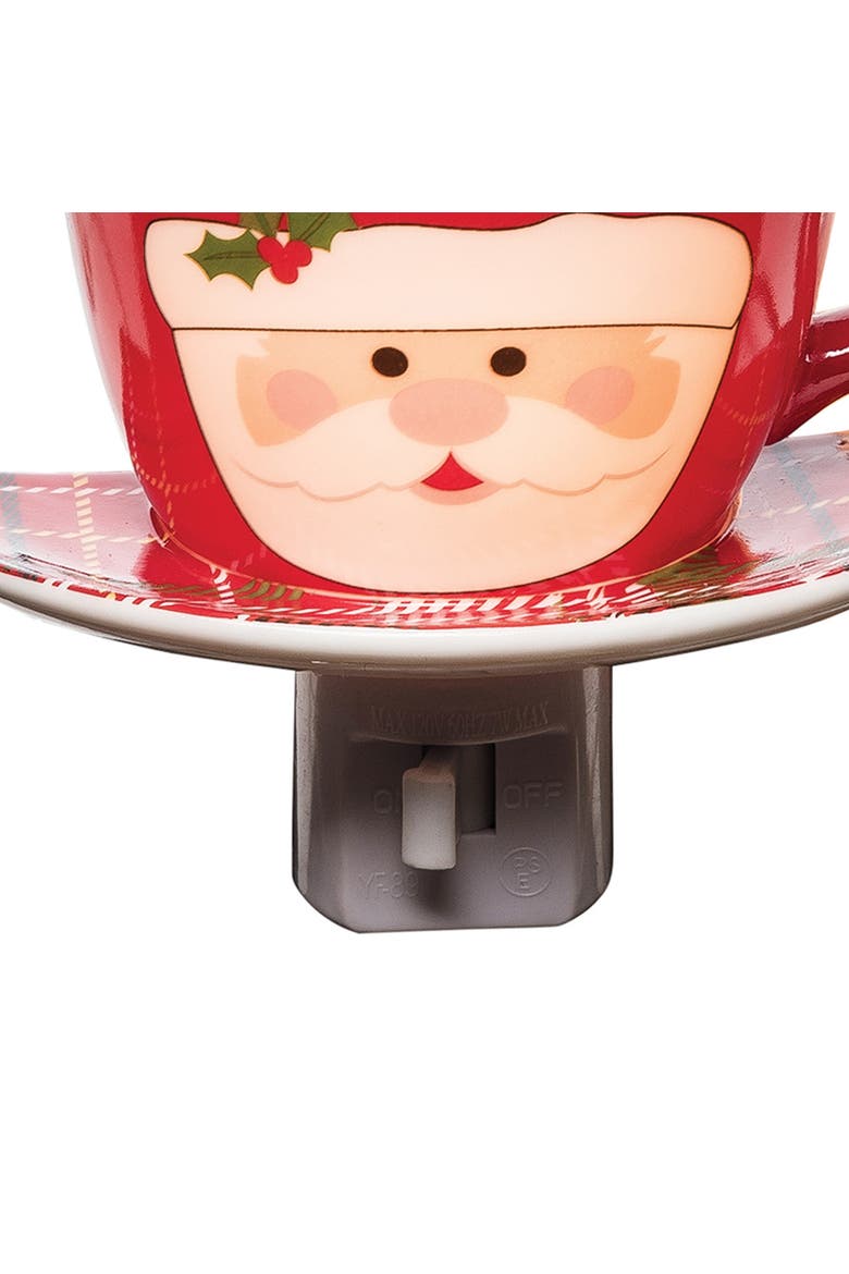 Santa Teacup Nightlight, Alternate, color, Red