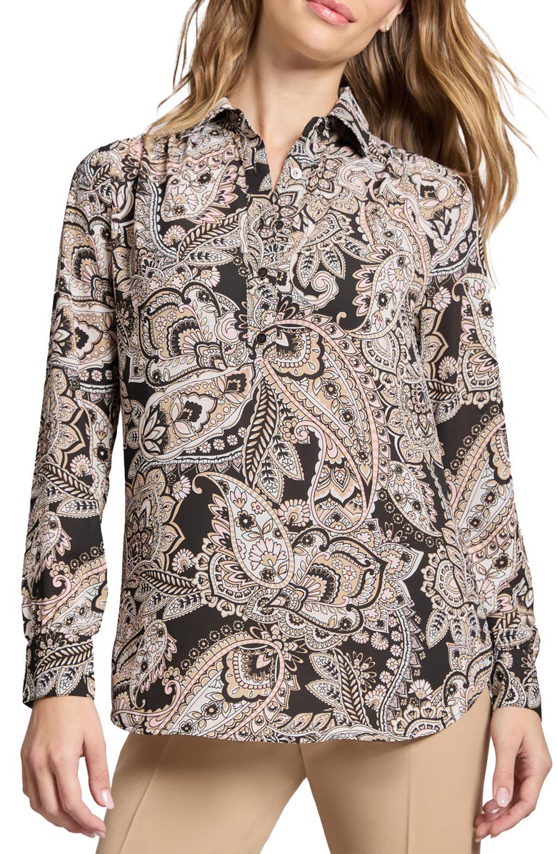 Jones New York Paisley Long Sleeve Tunic Top, Main, color, 