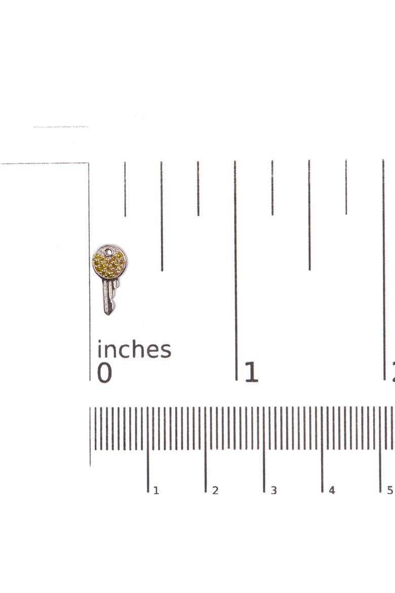 925 Sterling Silver 1/6ct TDW  Yellow Treated  Diamond Charm Earrings, Alternate, color, Silver