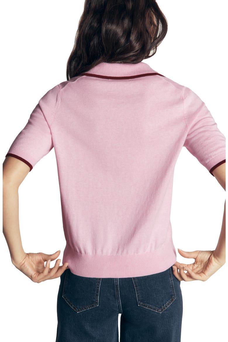 Collared Knitted T-Shirt, Alternate, color, SHEER PINK