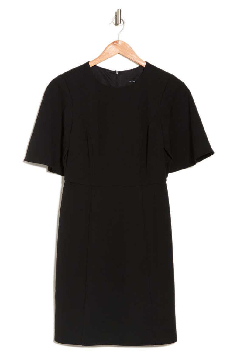 Flutter Sleeve Solid Minidress, Alternate, color, BLACK
