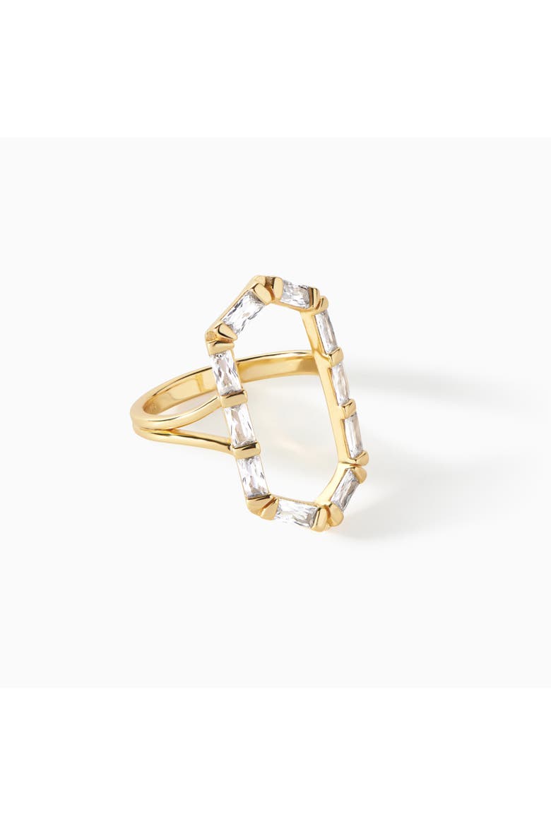 The James Ring, Alternate, color, Gold/White  CZ