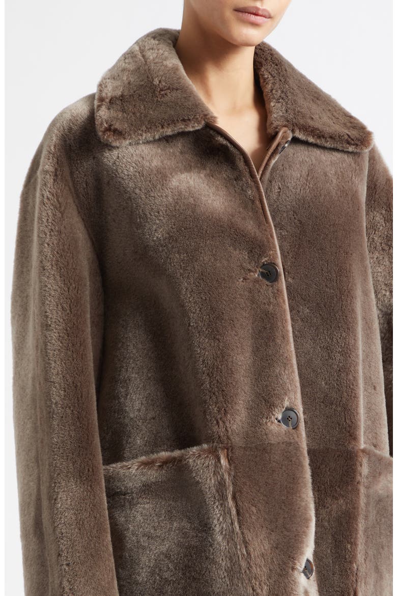 Nicola Genuine Shearling Jacket, Alternate, color, WOOD