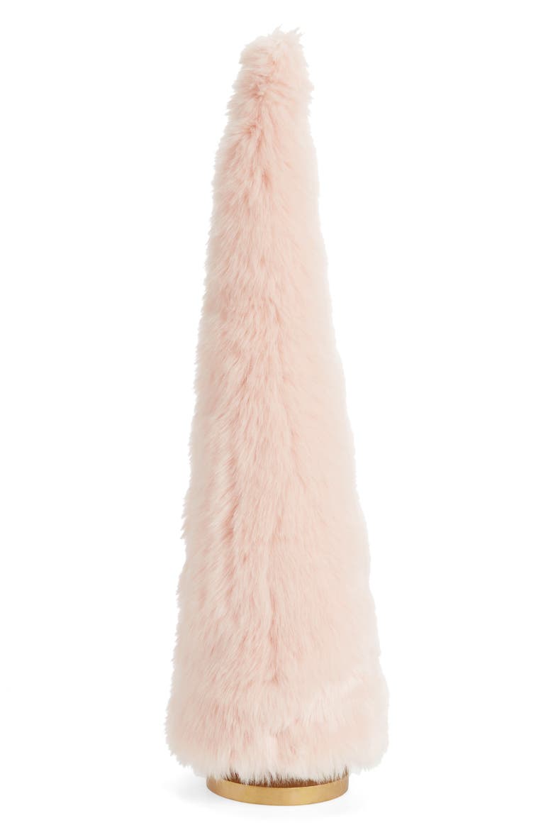 24-Inch Frost Faux Fur Tree Decoration, Main, color, PINK PEONY BUD