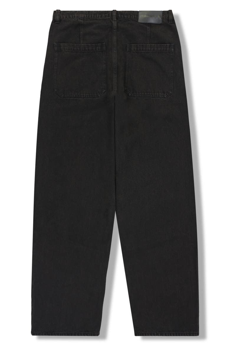 Oil Baggy Wide Leg Jeans, Alternate, color, DARK BROWN