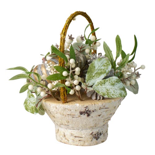 Northlight Gourds And Berries With Foliage In Green
