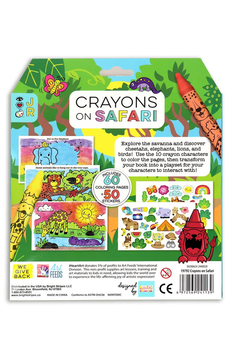 BRIGHT STRIPES Crayons on Safari Activity Playset, Alternate, color, Multi