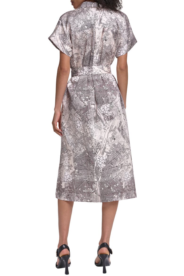 Scarf Print Twill Midi Shirtdress, Alternate, color, BIRCH ESPRESSO