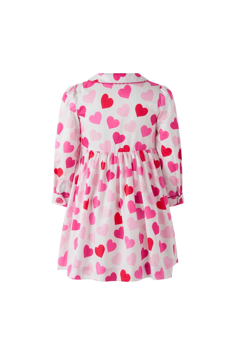 Scatter Heart Button Front Dress, Alternate, color, Pink