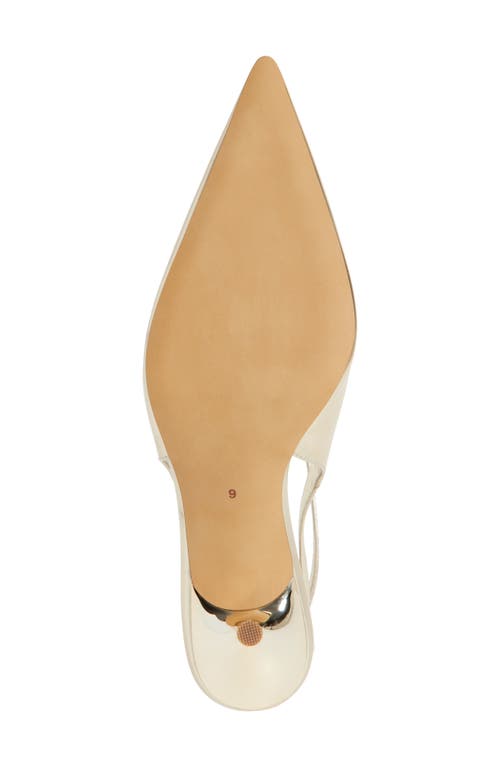 Jeffrey Campbell Executive Ankle Strap Pointed Toe Slingback Pump In Light Gold Metallic