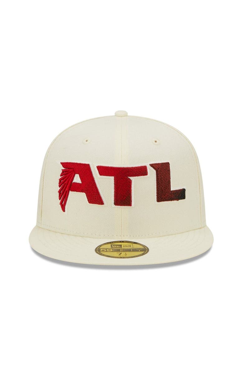 New Era Men's New Era Cream Atlanta Falcons Chrome Color Dim 59FIFTY Fitted Hat, Alternate, color, 