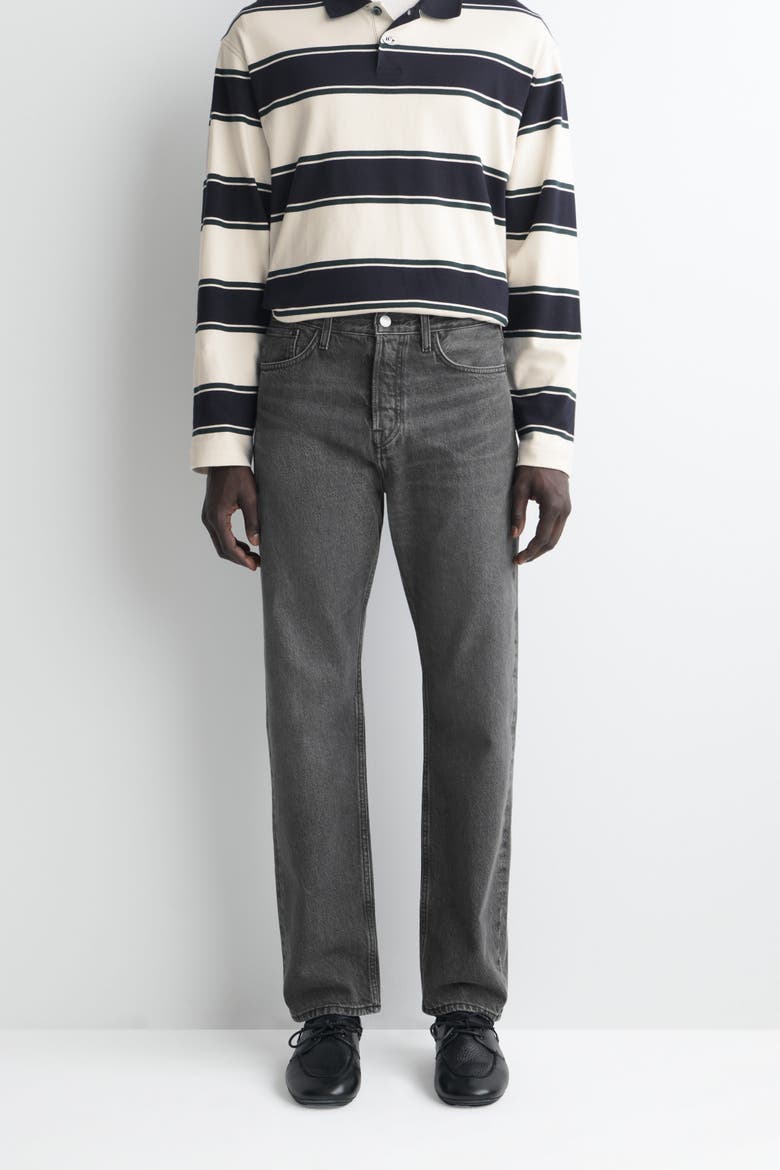 Signature Regular-Fit Straight-Leg Jeans, Alternate, color, GREY