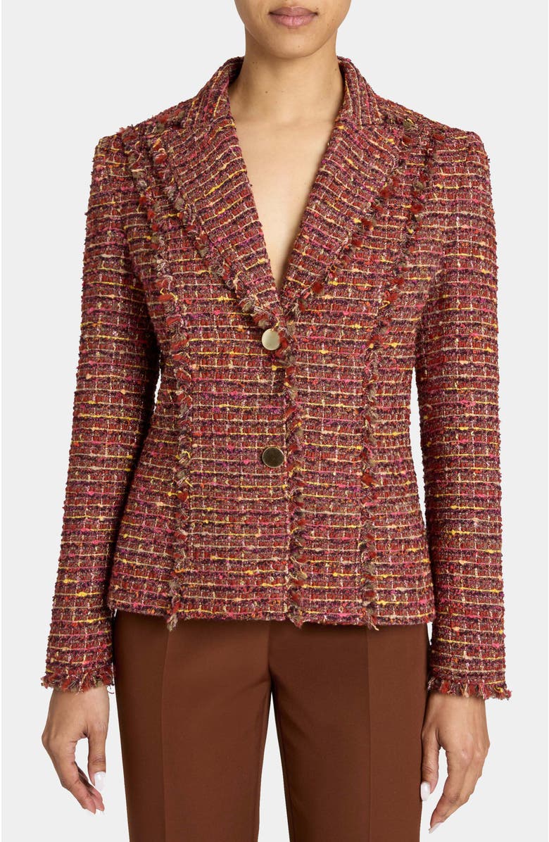 Santorelli Trish Jacket in Luxury Tweed, Alternate, color, Auburn Multi