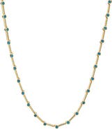 BY ADINA EDEN Colored CZ Stationed Bar Tennis Necklace
