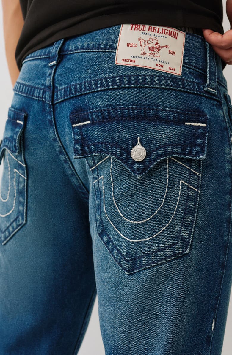 True Religion Geno Big T Flap Pocket Slim Jeans, Alternate, color, Medium Rustic Barn Wash