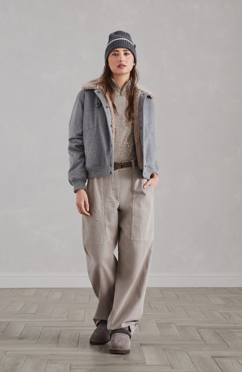 Brunello Cucinelli Virgin wool, cashmere and silk sweater with dazzling mosaic embroidery, Alternate, color, 