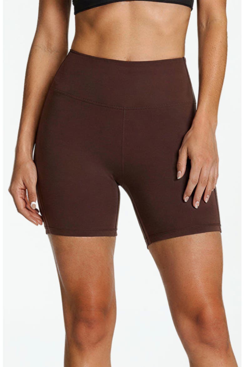Mid-Thigh Swim Shorts, Main, color, Chocolate Brown
