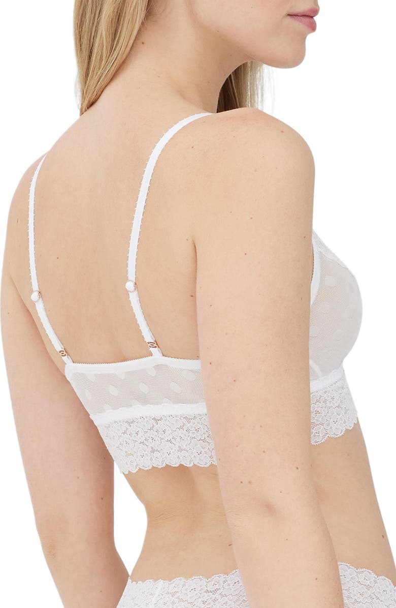 Skarlett Blue Dare Dot Pattern Plunge Bralette, Alternate, color, White
