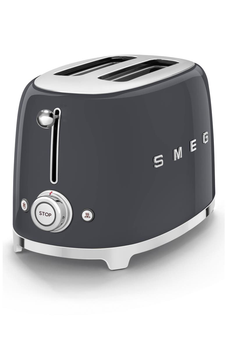 50s Retro Style Two-Slice Toaster, Alternate, color, SLATE GREY