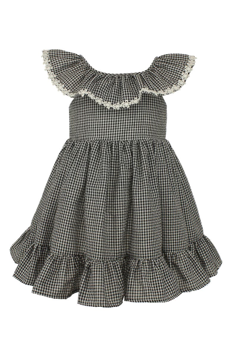 Popatu Kids' Check Ruffle Seersucker Dress, Main, color, 