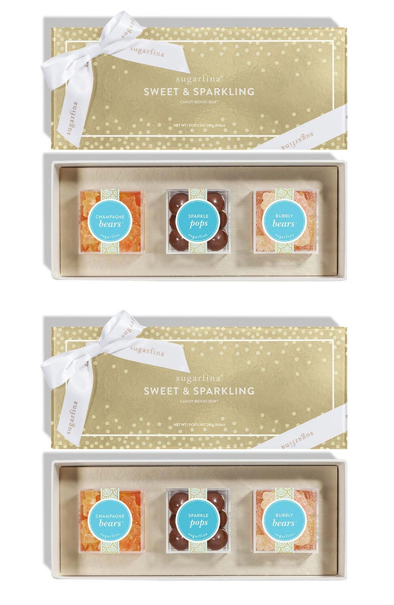 sugarfina Sweet Sparkling 3-Cube Candy Bento Box Duo, Main, color,