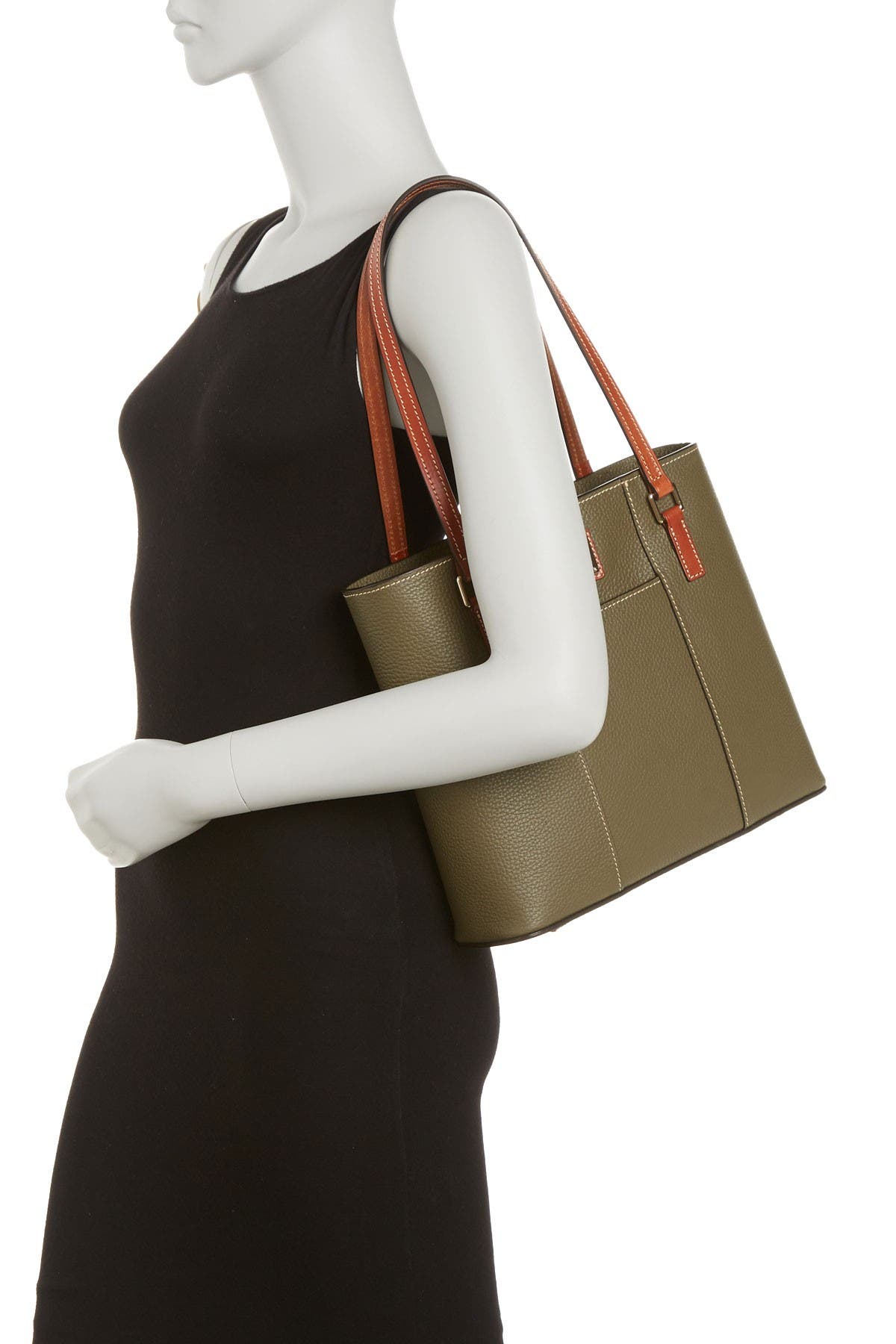 Dooney & Bourke 'Small Lexington - Pebble Grain Collection' Water Resistant Leather Shopper, Alternate, color, 