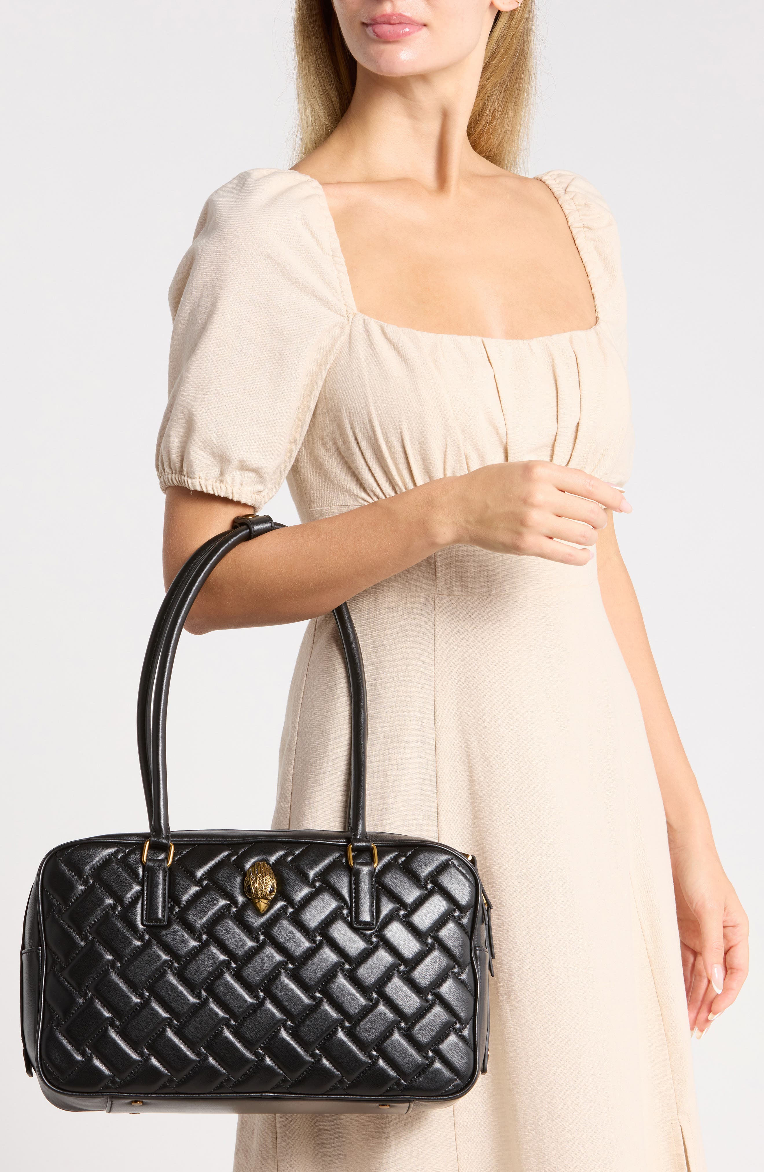 Large Kensington Barrel Bag, Alternate, color, BLACK