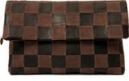 Clare V. Carryall Checkered Leather Clutch