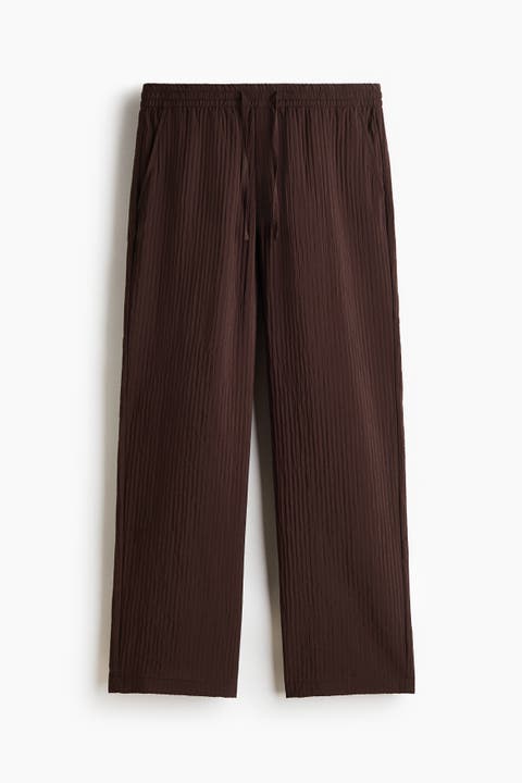 Relaxed Fit Textured Trousers