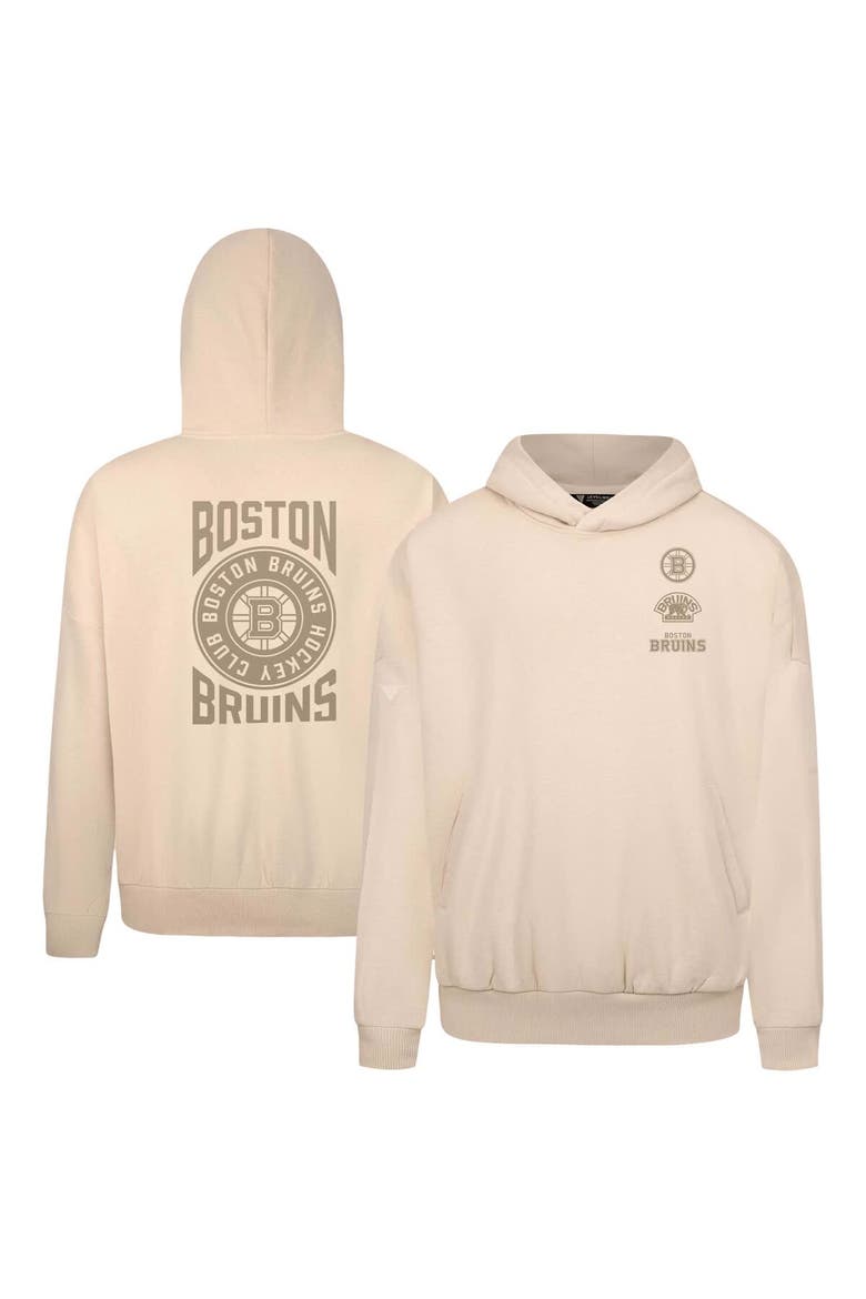 Men's Levelwear Cream Boston Bruins Contact Stamp Pullover Hoodie, Alternate, color, Cream