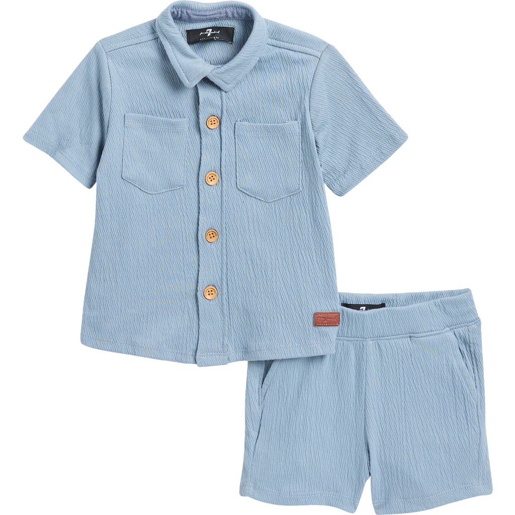 7 For All Mankind Co-ord Button-up Shirt & Shorts Set