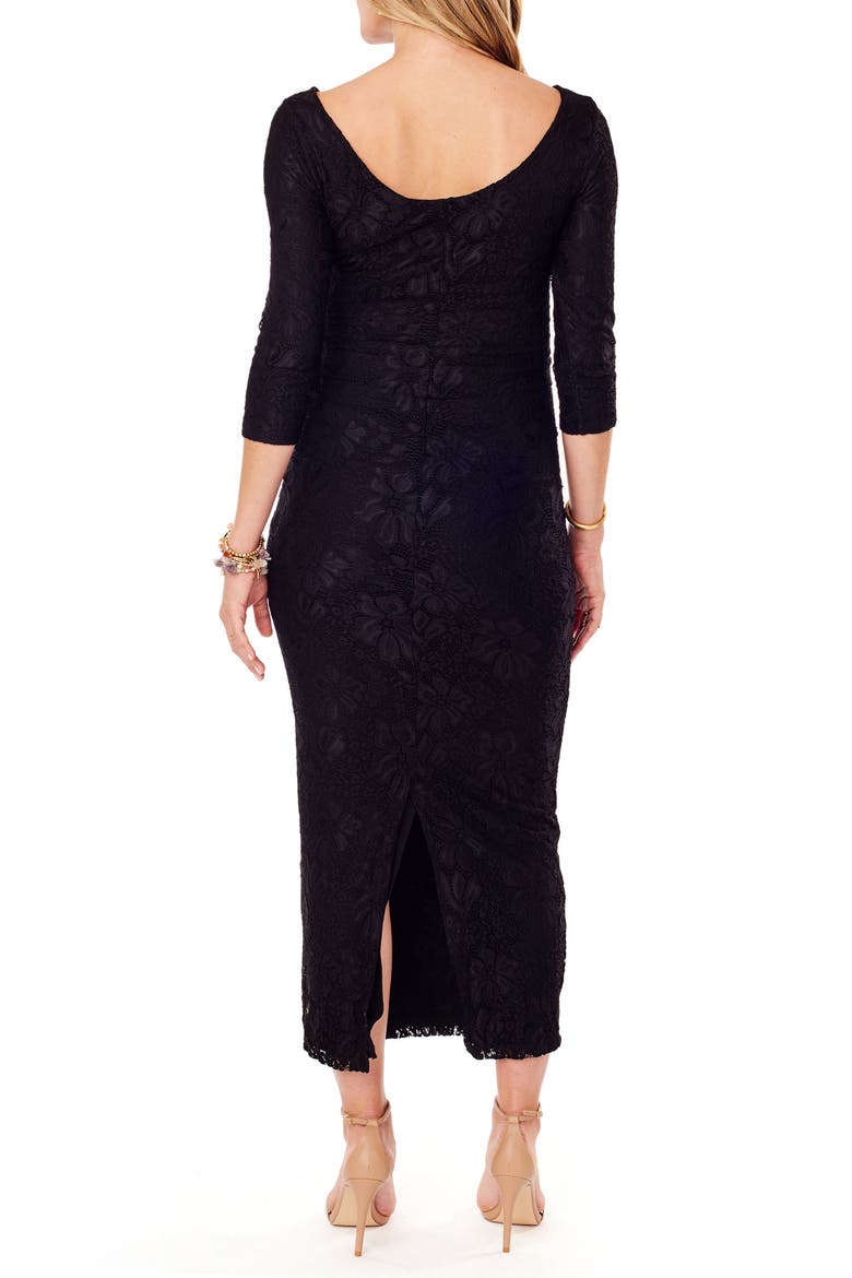 Ingrid & Isabel® Lace Column Maternity Maxi Dress, Alternate, color, JET BLACK