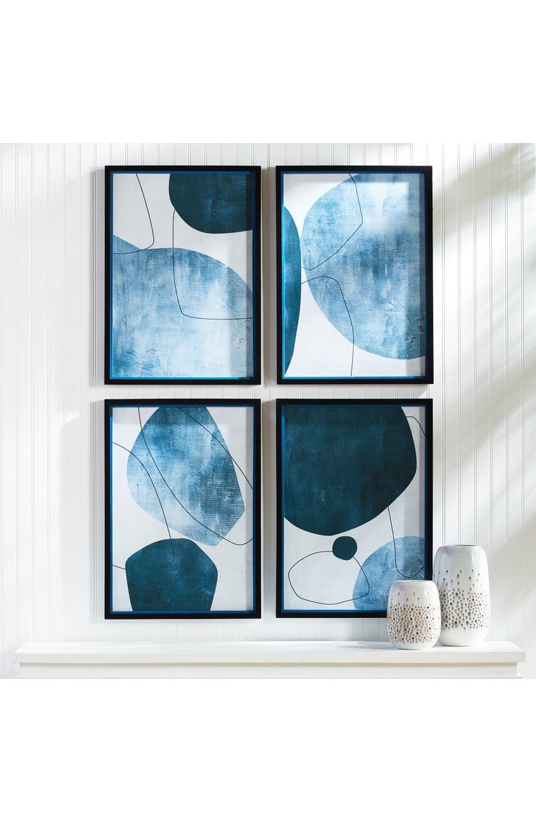Napa Home & Garden Abstract Ecliptic Prints Set of 4, Alternate, color, Blue
