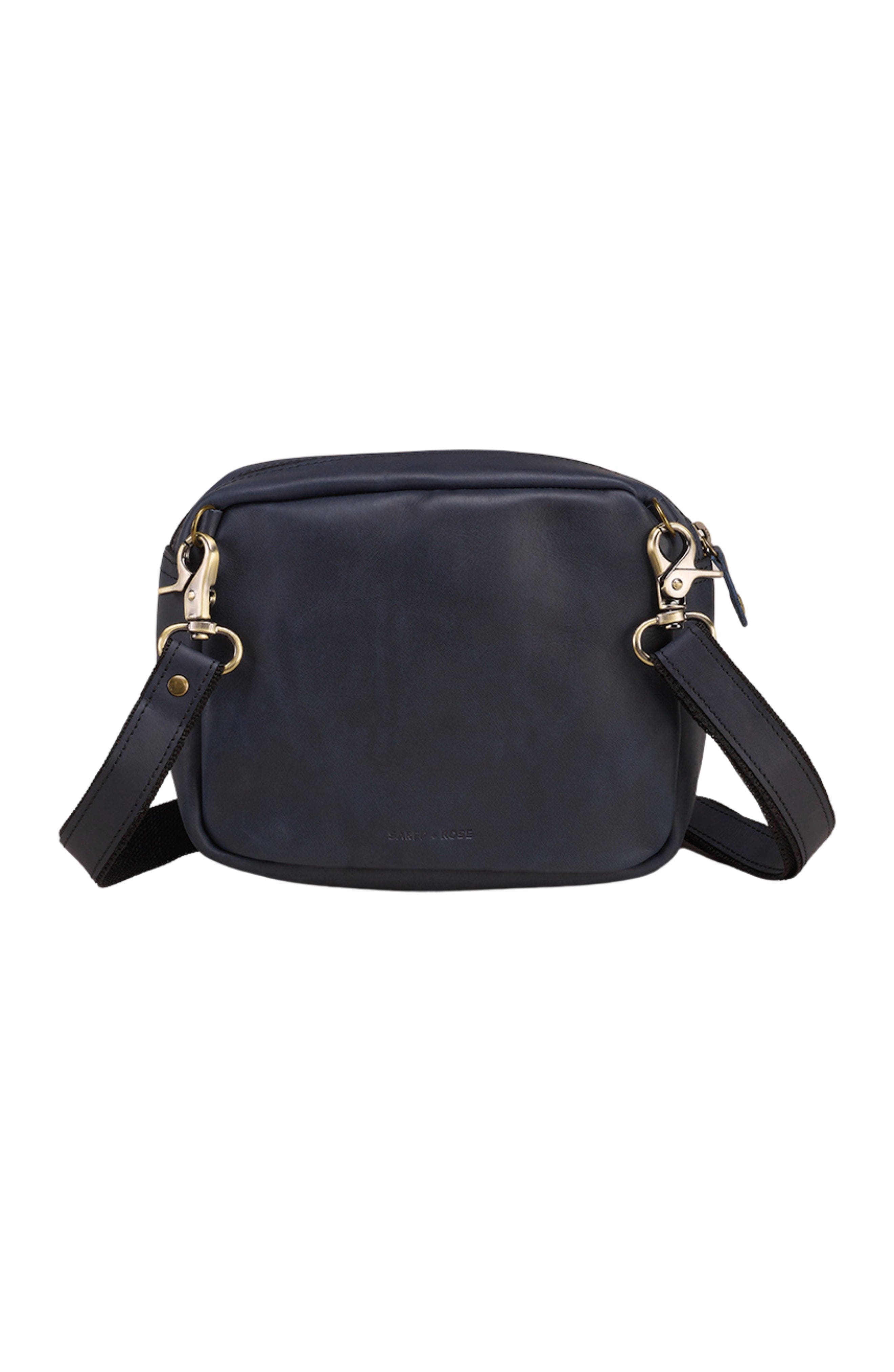 Sarep + Rose Heli Convertible Leather Crossbody Belt Bag, Alternate, color, Navy Baoule