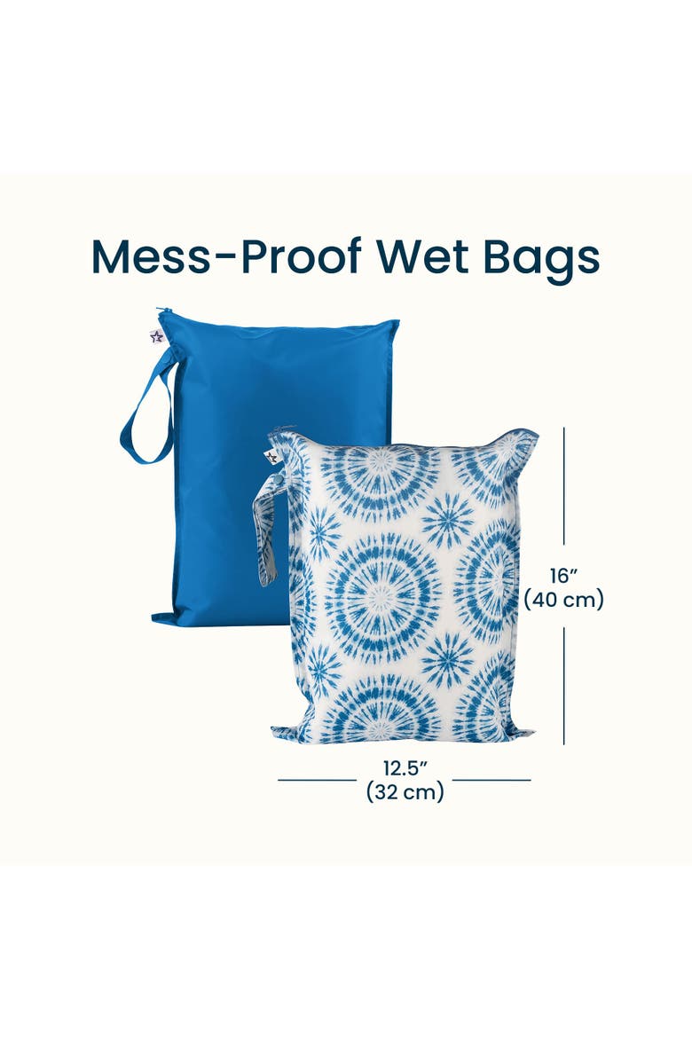 Mess-Proof Waterproof Washable Baby/Toddler Wet Bags, Alternate, color, Blue Tie Dye