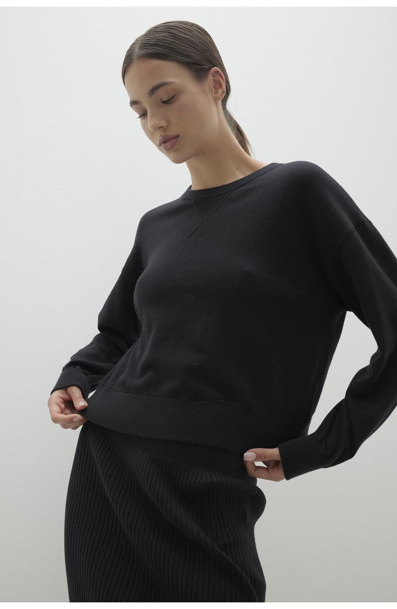 NAKED CASHMERE Maude Crewneck Sweater, Alternate, color, Black