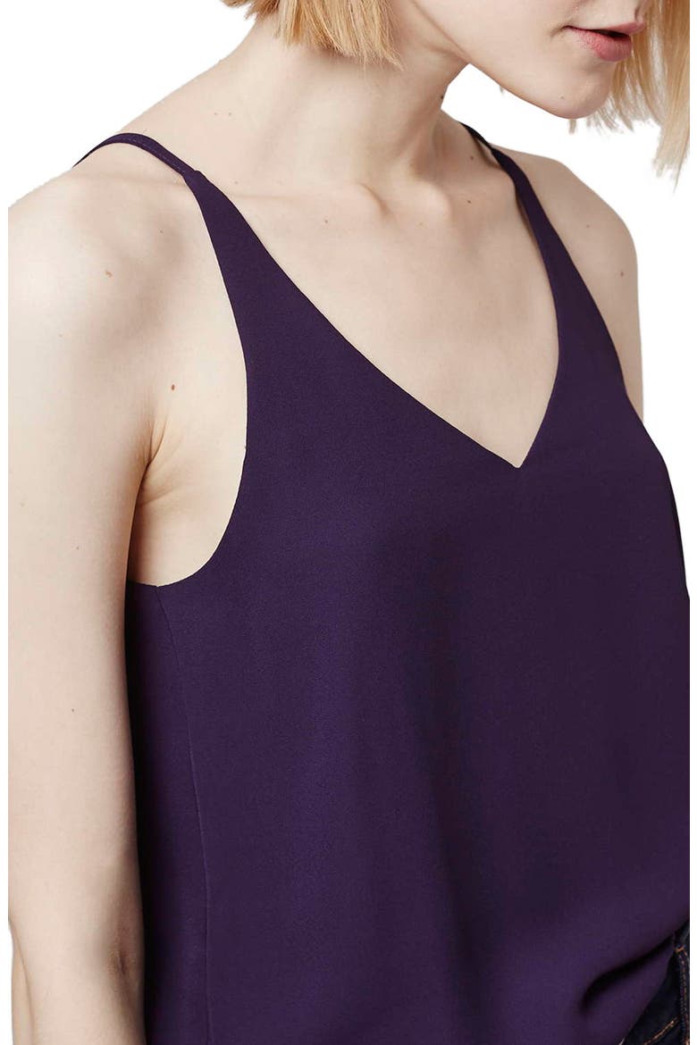 Strappy V-Neck Camisole, Alternate, color, DARK PURPLE