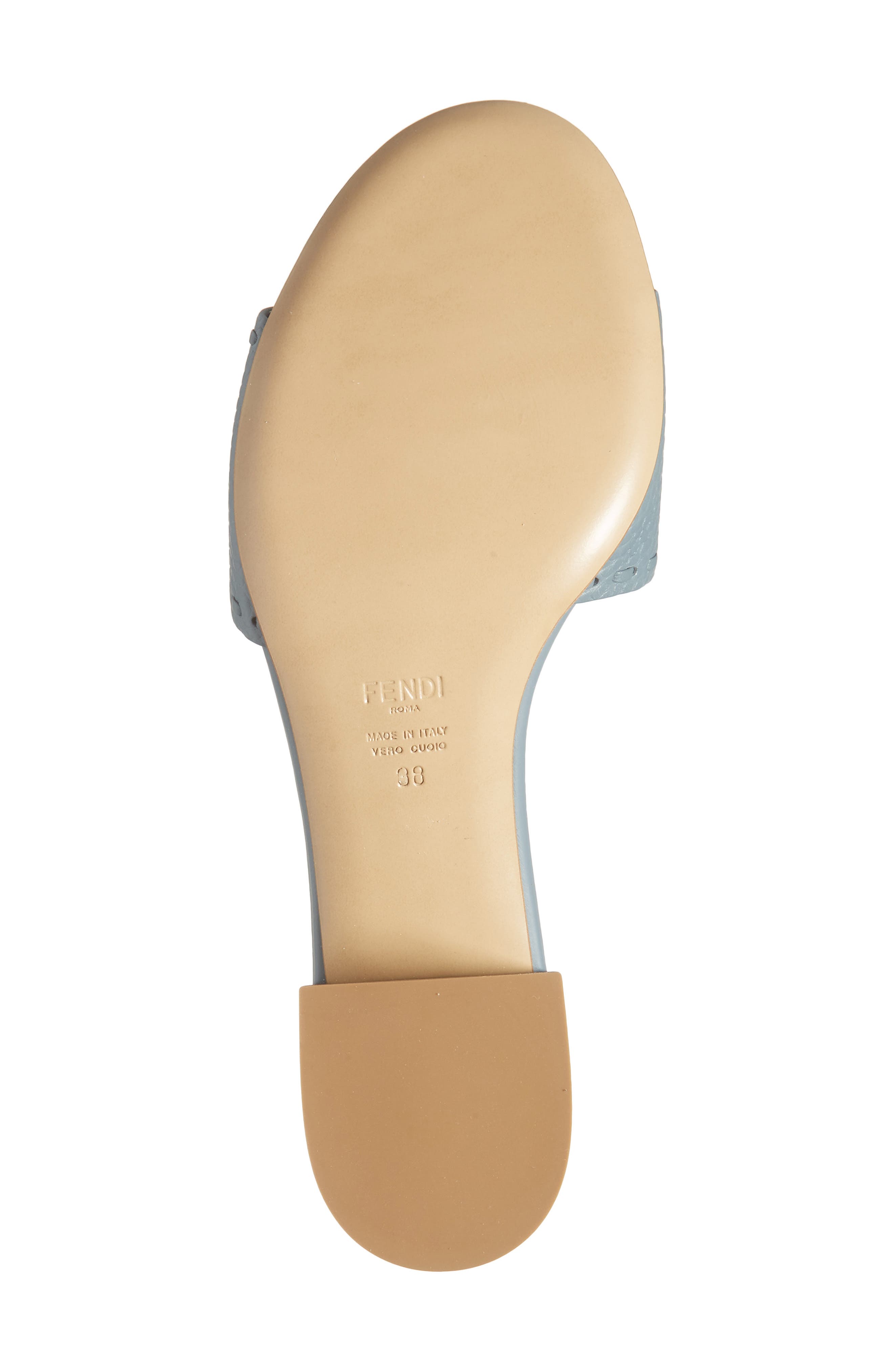 Fendi Baguette Slide Sandal, Alternate, color, Blue