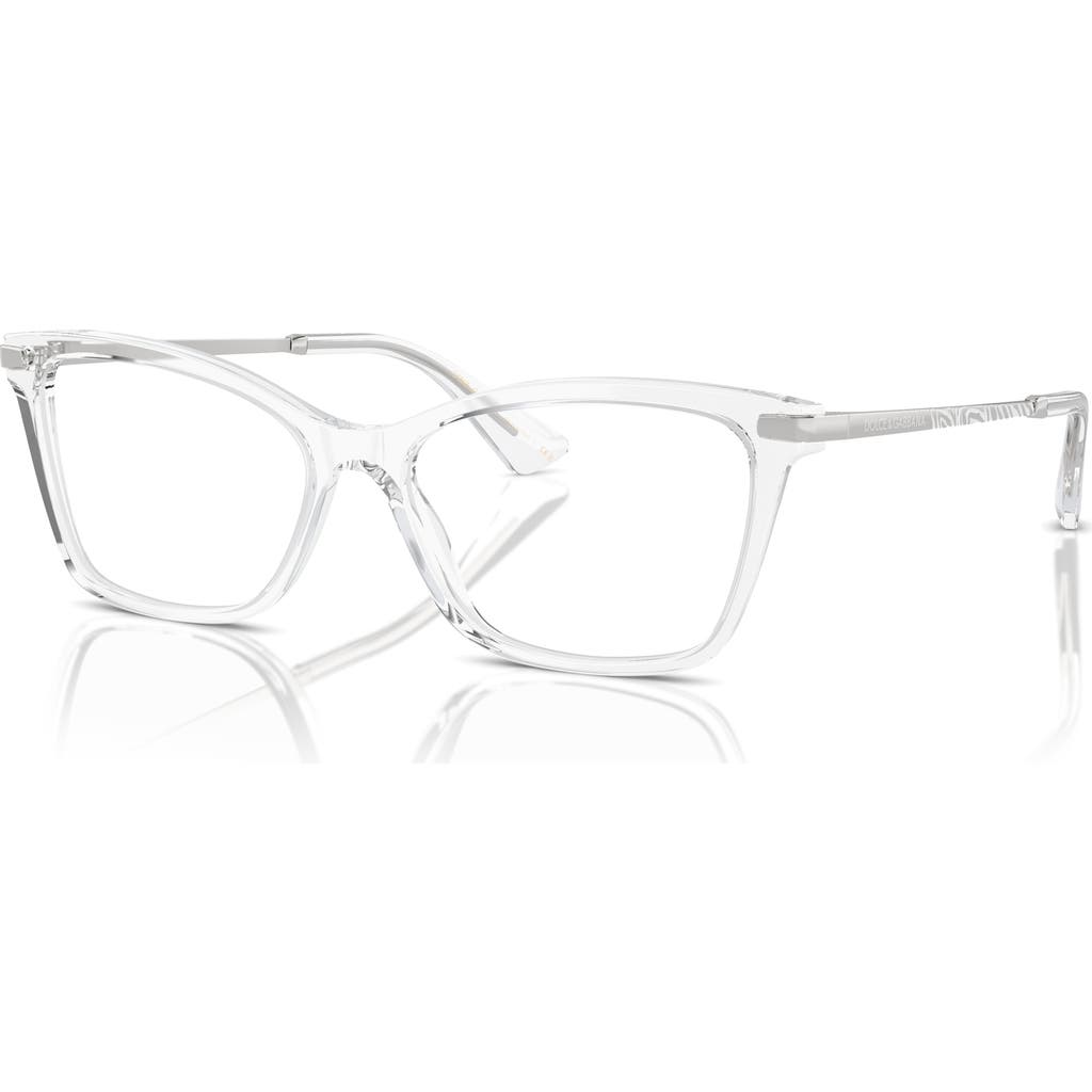 Dolce & Gabbana Dolce&gabbana 56mm Rectangle Optical Glasses In White